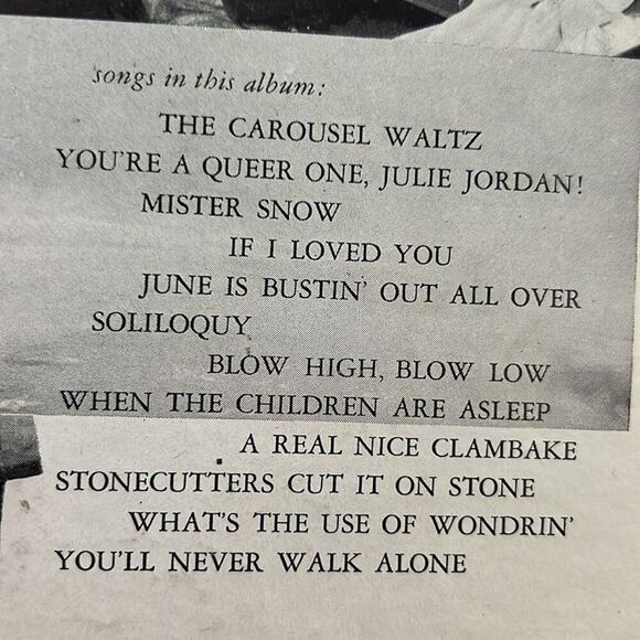 RODGERS &‎ HAMMERSTEIN CAROUSEL MUSICAL SOUNDTRACK VINYL RECORD - Picture 6 of 6